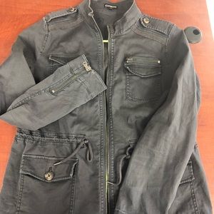 Express women’s military parka in gray size small